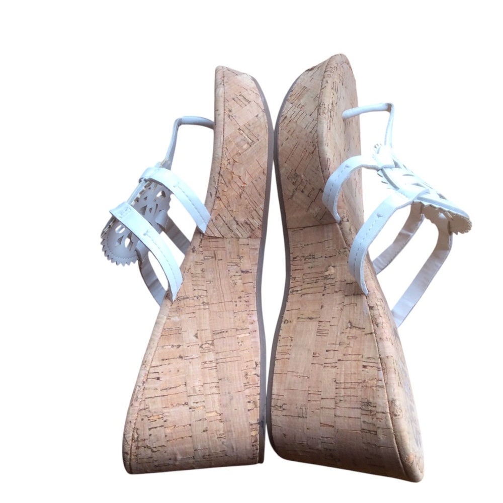 Circus by Sam Edelman White Cork Wedge Thong Sandal Size 10 - Picture 4 of 10